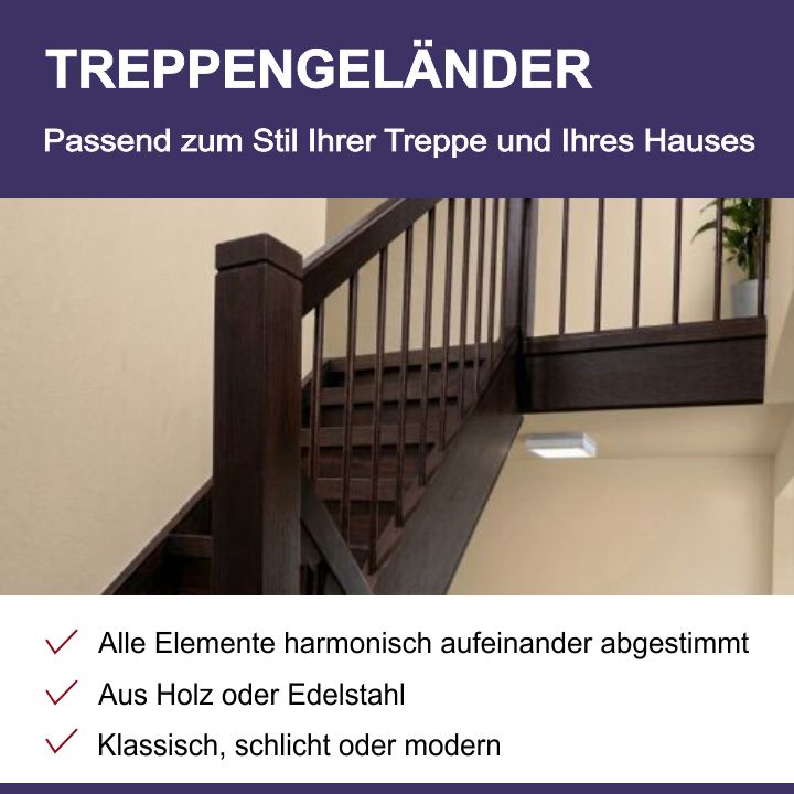 Banner Treppengeländer links | Hartmann Holzmarkt Frankfurt Rhein-Main